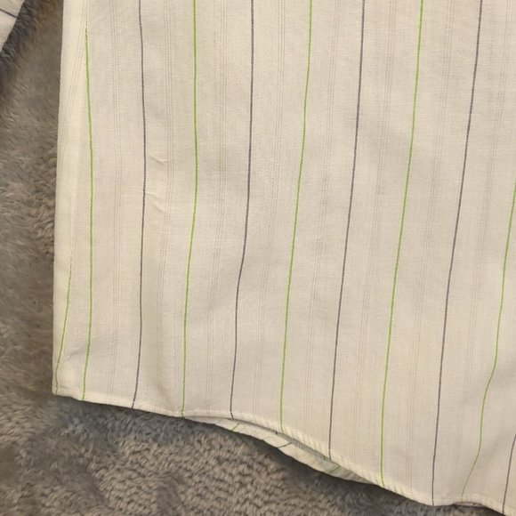 Ranchwear Mens Shirt Button Up Long Sleeve Chest Pockets Stiped Ivory 16.5 33 - Picture 11 of 13